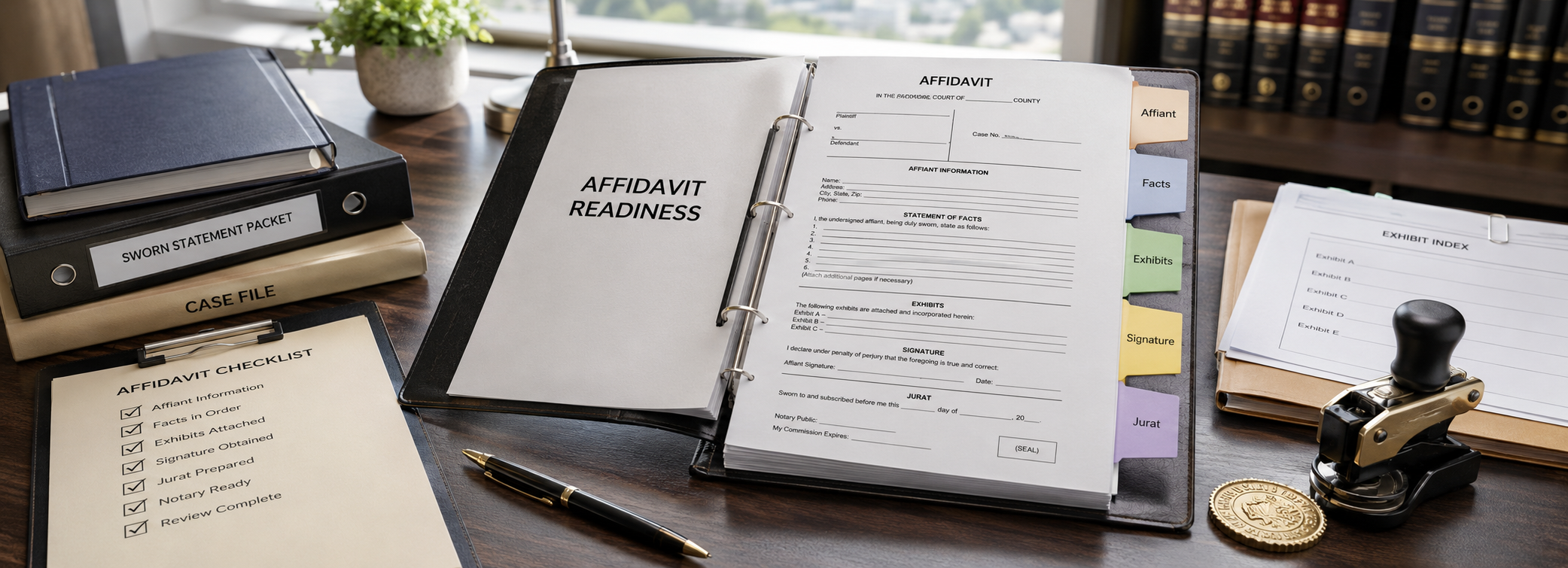 Affidavit preparation, sworn statements, court declarations, and paralegal document support from Discount Court Documents