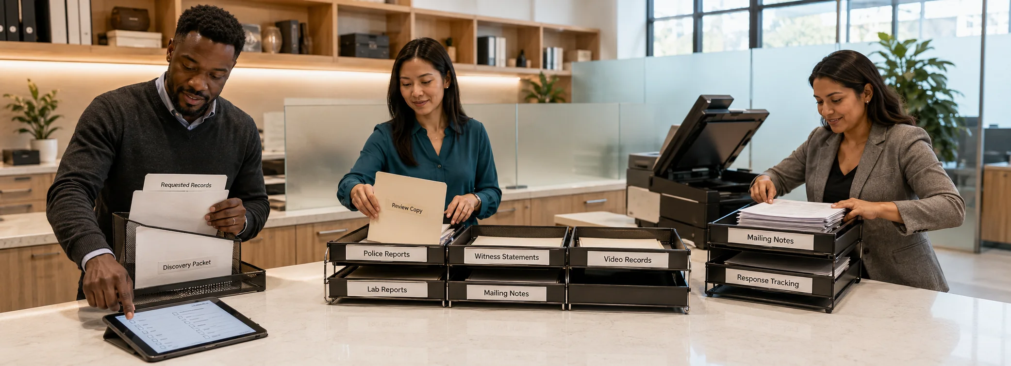 Criminal discovery request forms, evidence packet organization, court paperwork, and paralegal document support from Discount Court Documents