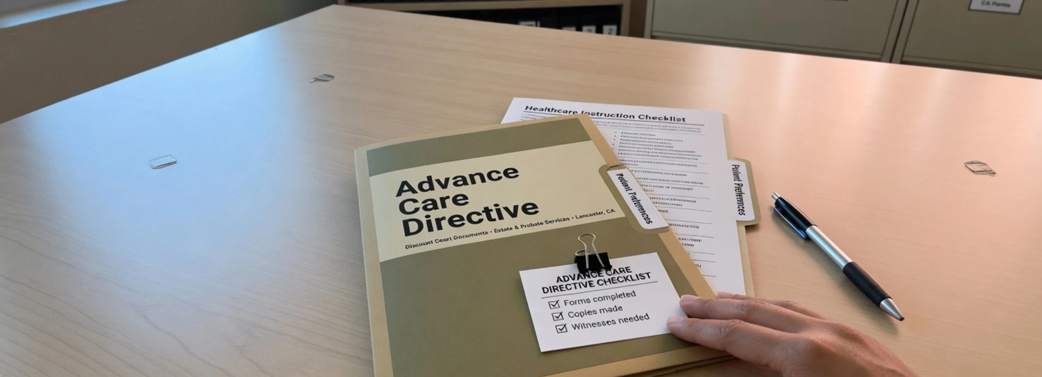 Advance care directives legal document preparation, court forms, filing packets, and paralegal document support from Discount Court Documents