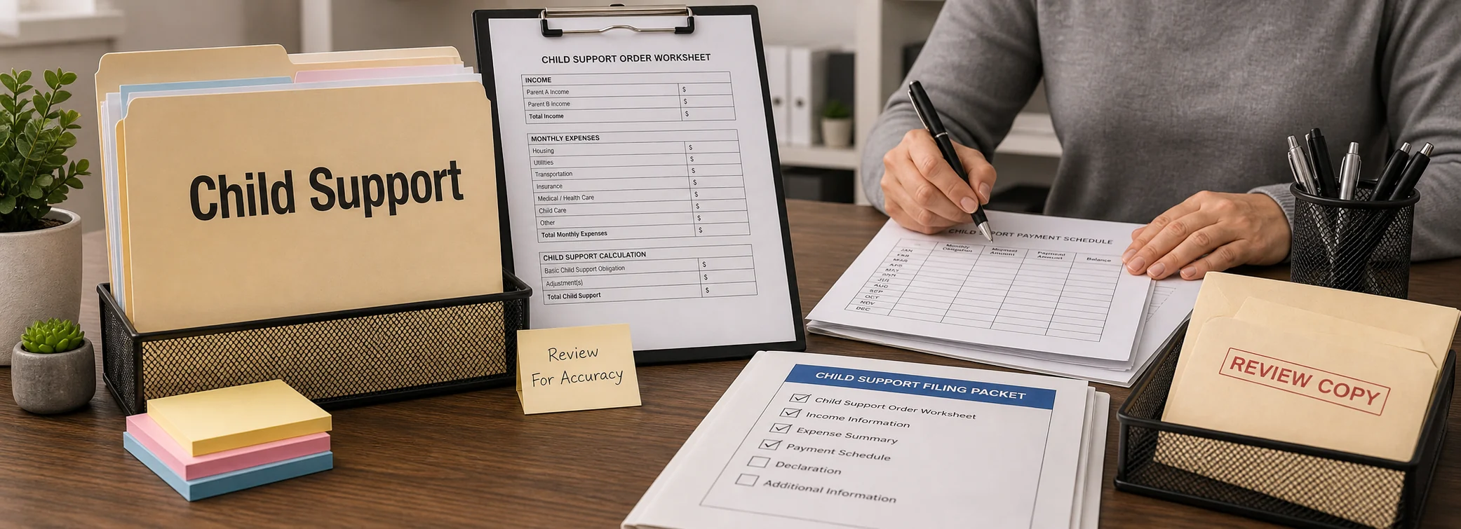 Child support legal document preparation, court forms, filing packets, and paralegal document support from Discount Court Documents