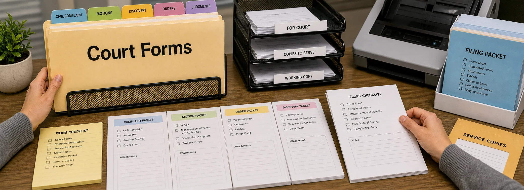 Court forms and filing packets legal document preparation, court forms, filing packets, and paralegal document support from Discount Court Documents