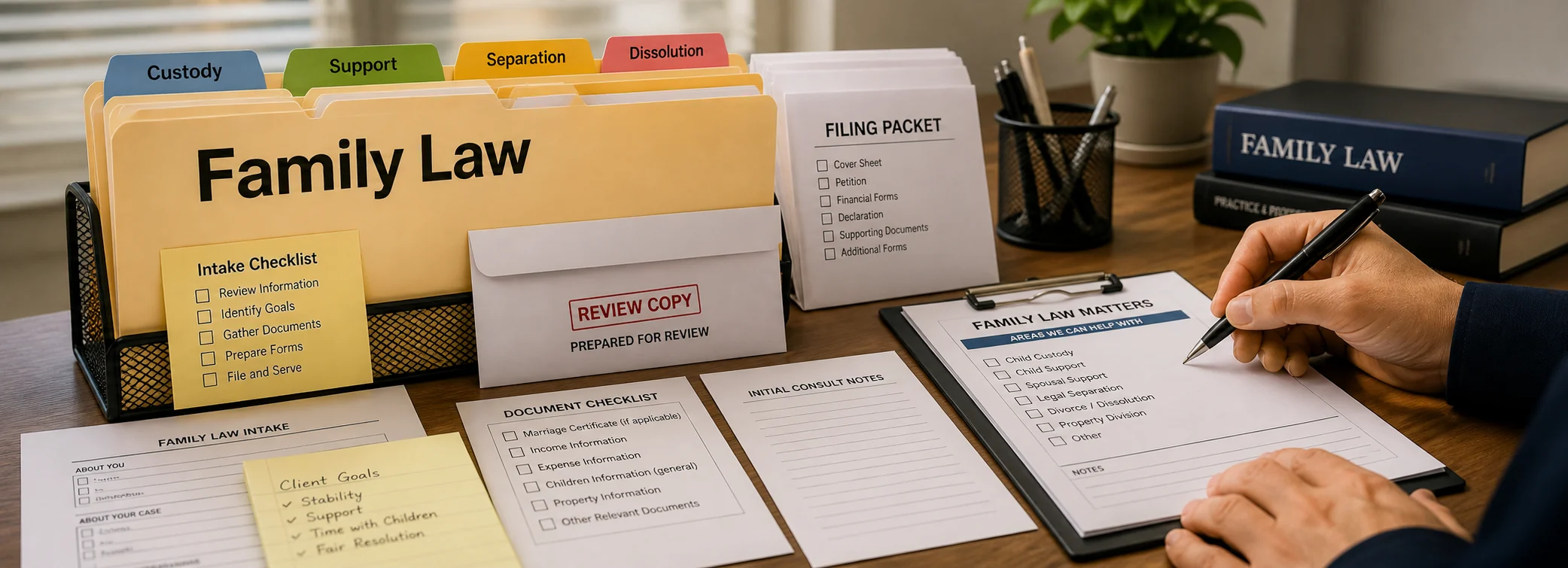 Family law legal document preparation, court forms, filing packets, and paralegal document support from Discount Court Documents