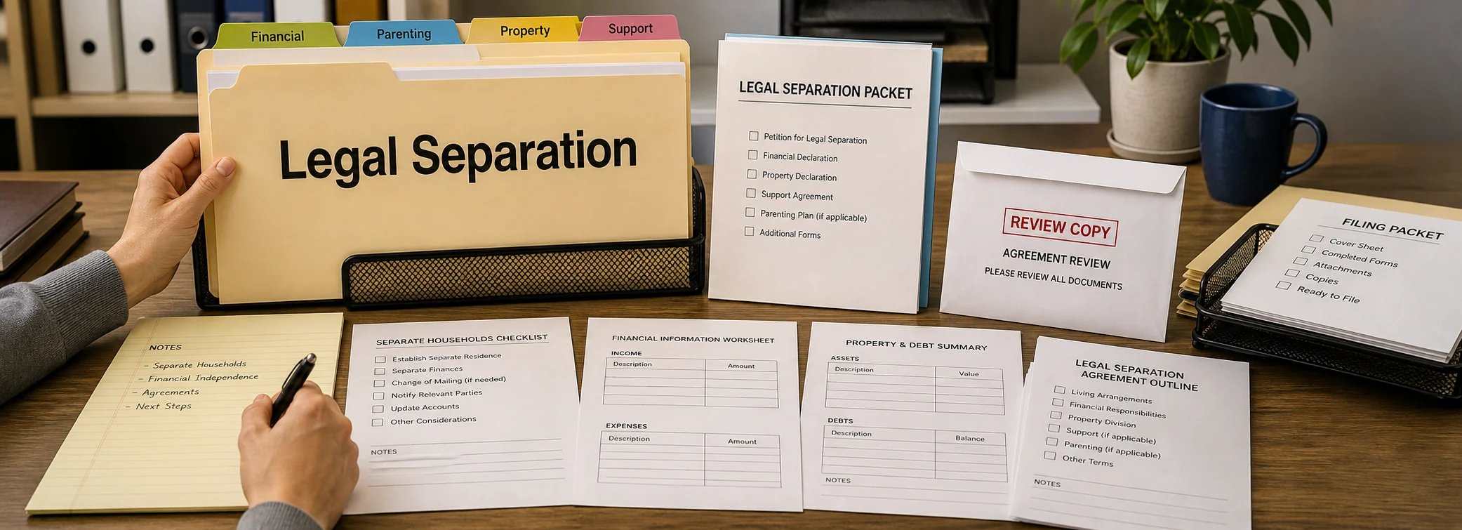 Legal separation legal document preparation, court forms, filing packets, and paralegal document support from Discount Court Documents