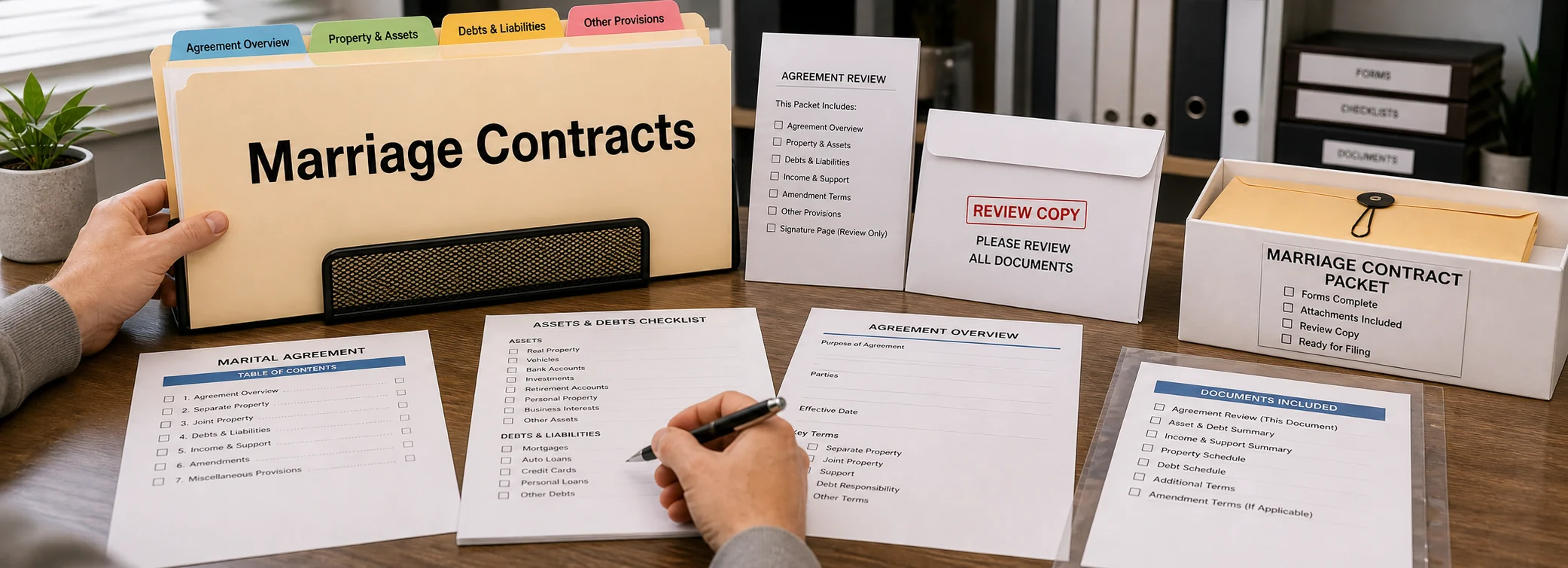 Marriage contracts legal document preparation, court forms, filing packets, and paralegal document support from Discount Court Documents