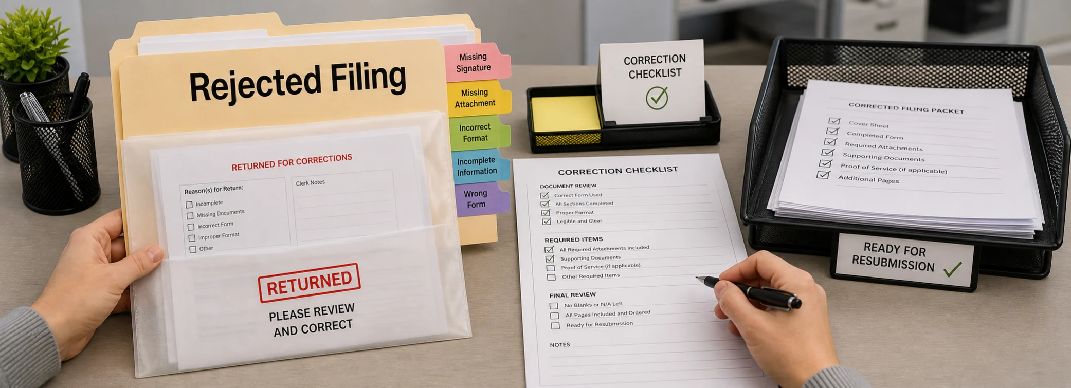 Rejected court filings legal document preparation, court forms, filing packets, and paralegal document support from Discount Court Documents