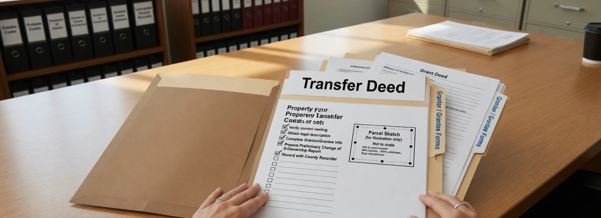 Transfer deed legal document preparation, court forms, filing packets, and paralegal document support from Discount Court Documents
