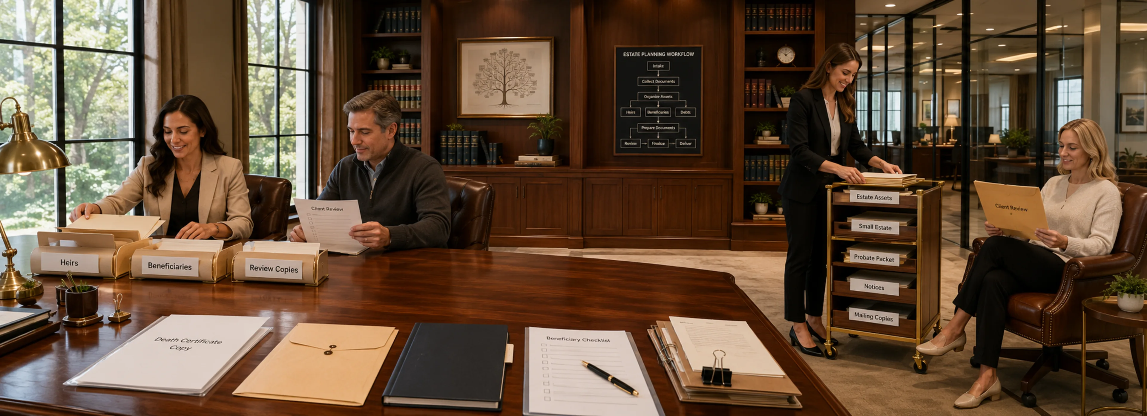 California inheritance document preparation and probate estate packet organization
