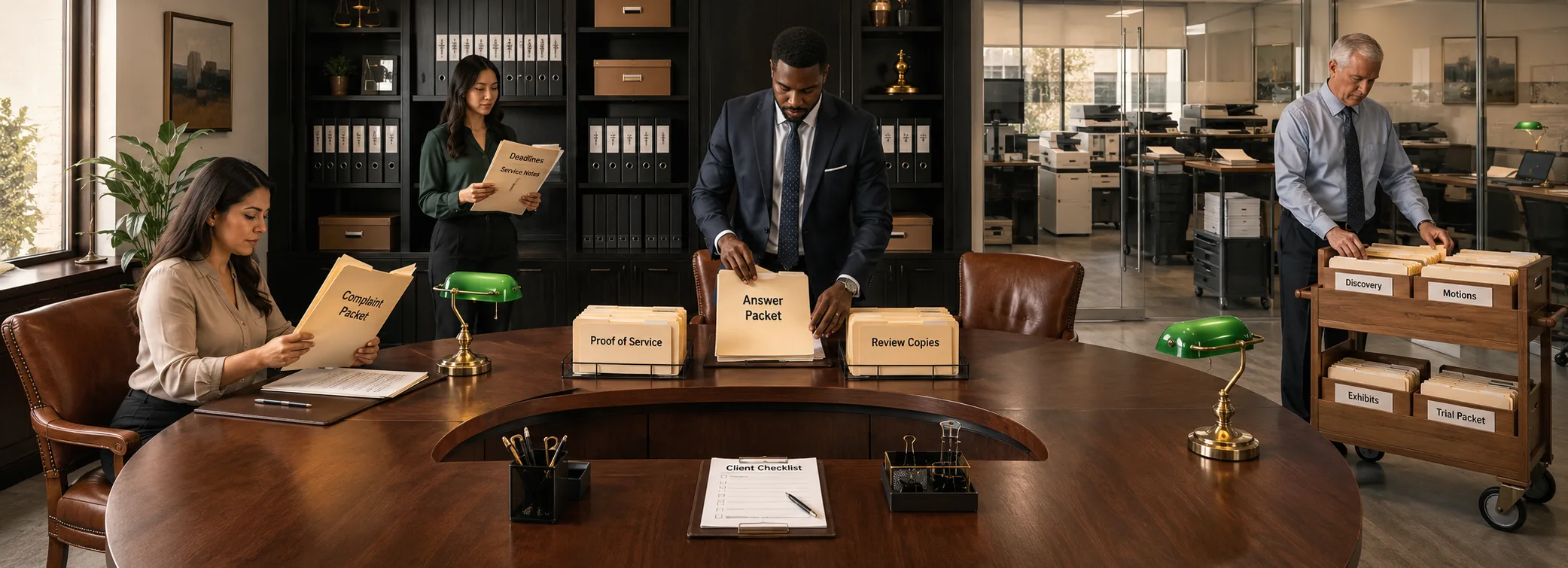 Civil lawsuit document preparation, complaint packets, answer forms, proof of service, and paralegal document support from Discount Court Documents